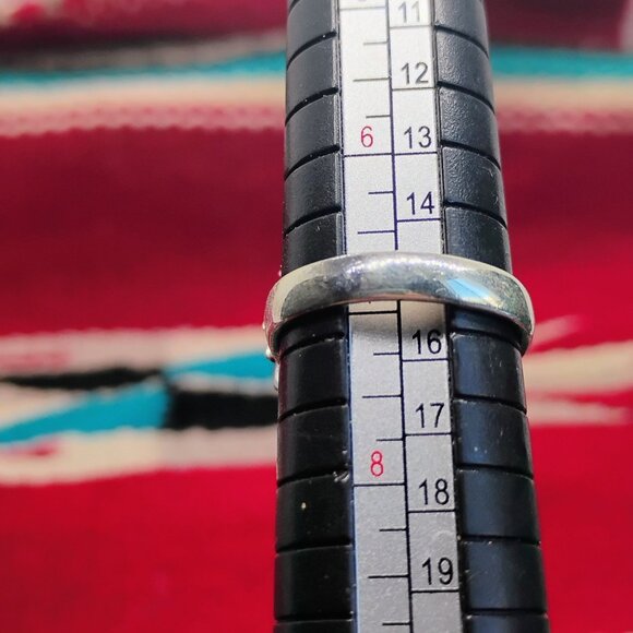 Southwest Sterling Silver Pink Conch Shell Ring w/Flowers Feathers Size 7 - Picture 4 of 6